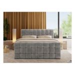 Łóżko kontynentalne - ALTIVO KING DUO - 140x200 - H3 - jasnoszary, welwet
