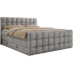 Łóżko kontynentalne - ALTIVO KING DUO - 160x200 - H3 - jasnoszary, welwet