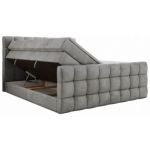 Łóżko kontynentalne - ALTIVO KING DUO - 180x200 - H3 - jasnoszary, welwet