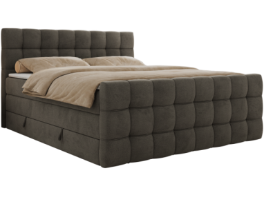 Łóżko kontynentalne - ALTIVO KING DUO - 160x200 - H3 - ciemnoszary, welwet