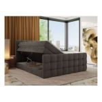 Łóżko kontynentalne - ALTIVO KING DUO - 160x200 - H3 - ciemnoszary, welwet