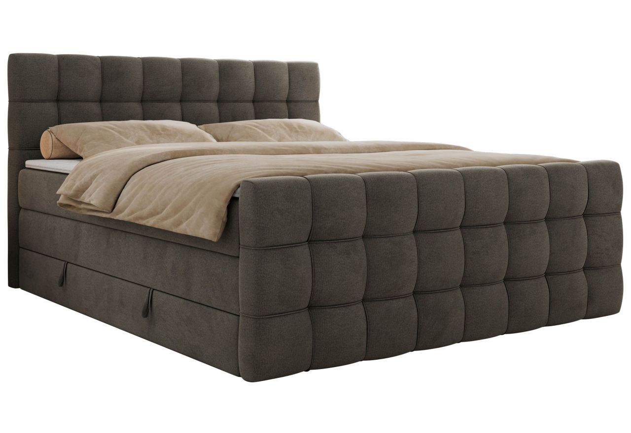 Łóżko kontynentalne - ALTIVO KING DUO - 200x200 - H3 - ciemnoszary, welwet