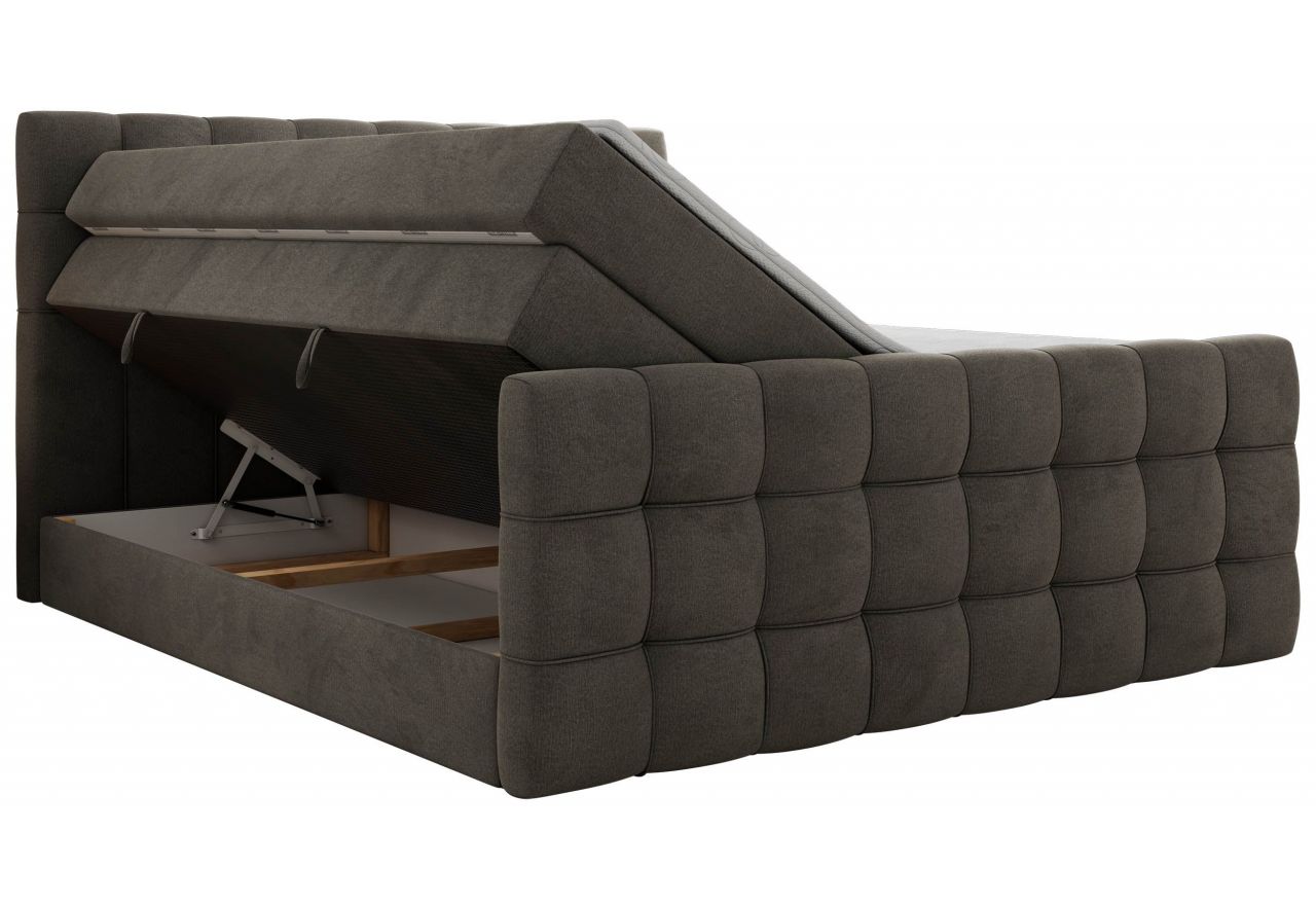 Łóżko kontynentalne - ALTIVO KING DUO - 200x200 - H3 - ciemnoszary, welwet