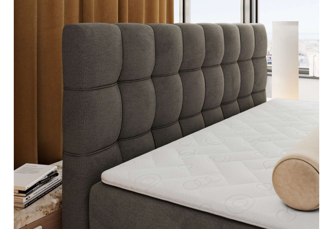 Łóżko kontynentalne - ALTIVO KING DUO - 200x200 - H4 - ciemnoszary, welwet