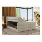 Łóżko kontynentalne - ALTIVO KING DUO - 200x200 - H3 - kremowy, struktura