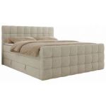 Łóżko kontynentalne - ALTIVO KING DUO - 200x200 - H3 - kremowy, struktura