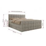 Łóżko kontynentalne - ALTIVO KING DUO - 120x200 - H3 - beżowy, struktura