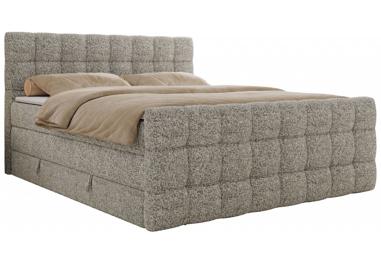 Łóżko kontynentalne - ALTIVO KING DUO - 140x200 - H3 - beżowy, struktura