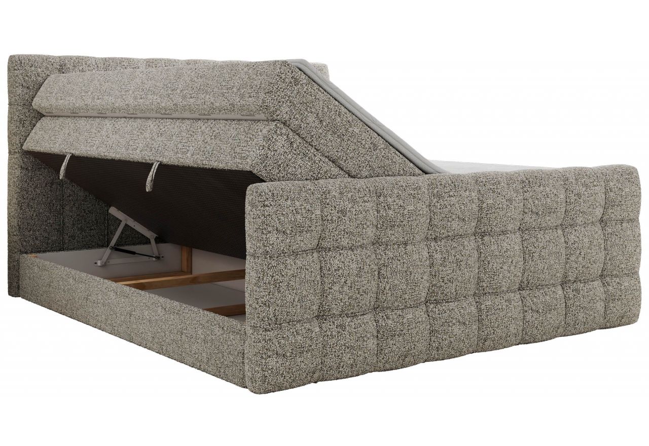 Łóżko kontynentalne - ALTIVO KING DUO - 140x200 - H3 - beżowy, struktura