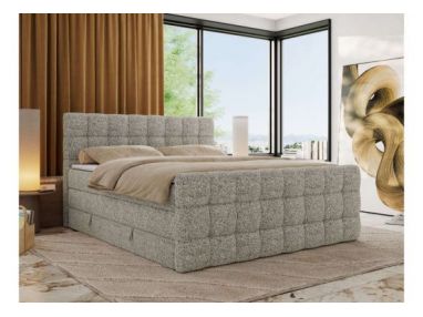 Łóżko kontynentalne - ALTIVO KING DUO - 160x200 - H3 - beżowy, struktura