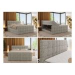 Łóżko kontynentalne - ALTIVO KING DUO - 120x200 - H4 - beżowy, struktura