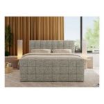 Łóżko kontynentalne - ALTIVO KING DUO - 140x200 - H4 - beżowy, struktura