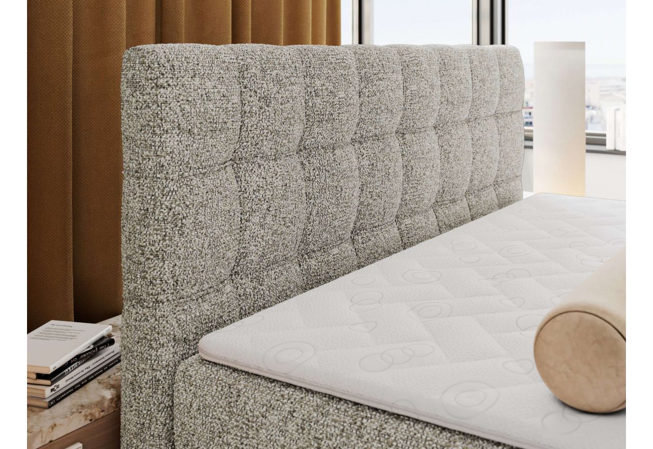 Łóżko kontynentalne - ALTIVO KING DUO - 140x200 - H4 - beżowy, struktura