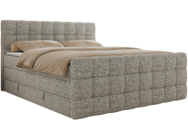 Łóżko kontynentalne - ALTIVO KING DUO - 160x200 - H4 - beżowy, struktura