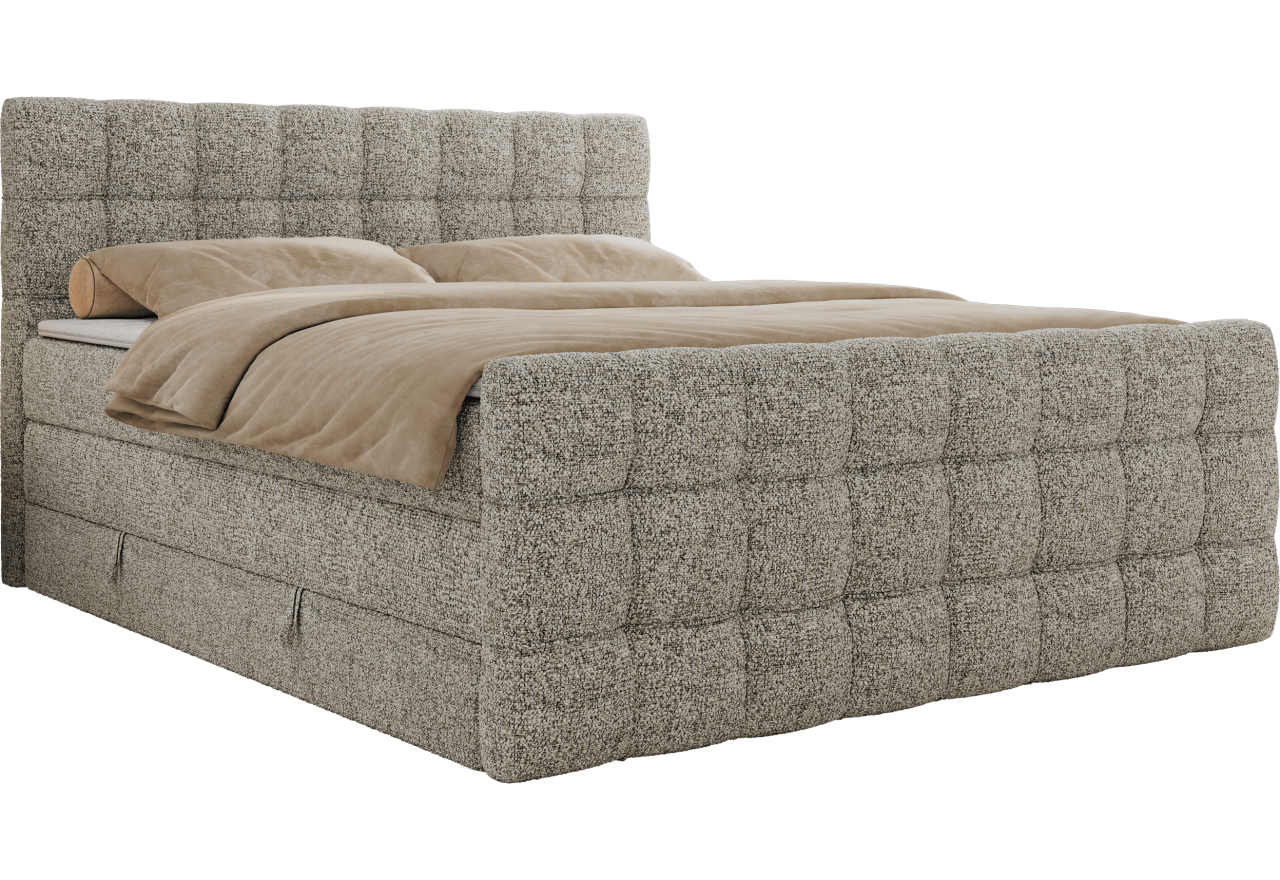 Łóżko kontynentalne - ALTIVO KING DUO - 200x200 - H4 - beżowy, struktura