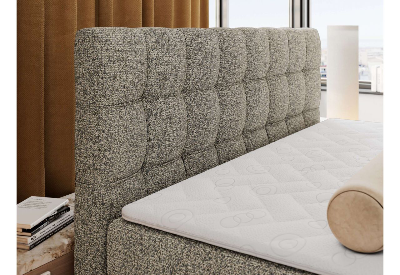 Łóżko kontynentalne - ALTIVO KING DUO - 120x200 - H3 - szary, struktura