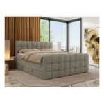 Łóżko kontynentalne - ALTIVO KING DUO - 160x200 - H3 - szary, struktura