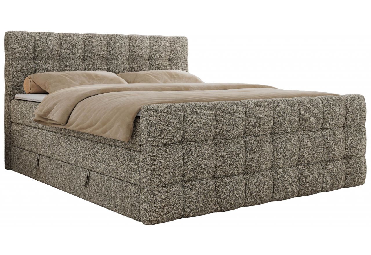 Łóżko kontynentalne - ALTIVO KING DUO - 160x200 - H3 - szary, struktura