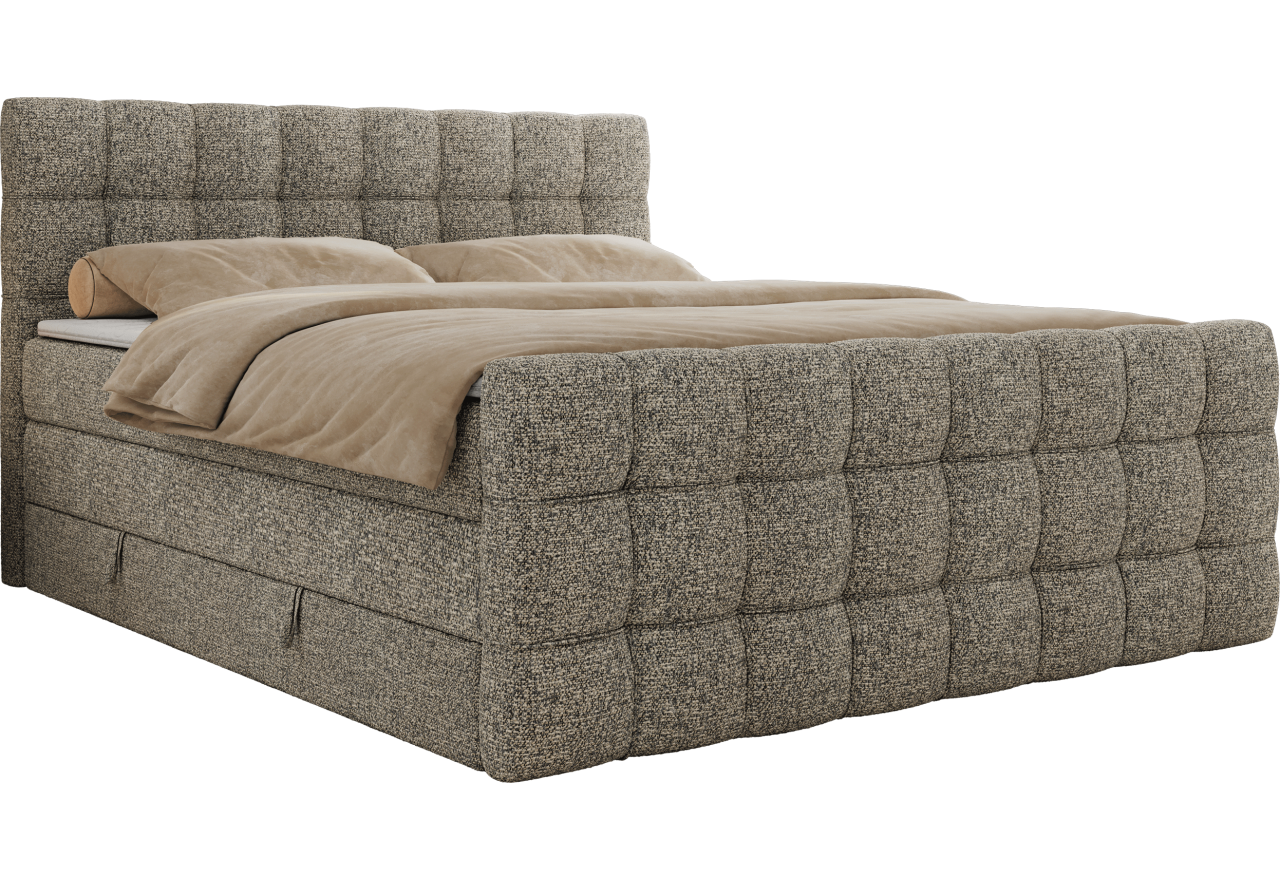 Łóżko kontynentalne - ALTIVO KING DUO - 200x200 - H3 - szary, struktura