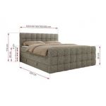 Łóżko kontynentalne - ALTIVO KING DUO - 200x200 - H3 - szary, struktura