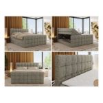 Łóżko kontynentalne - ALTIVO KING DUO - 200x200 - H3 - szary, struktura