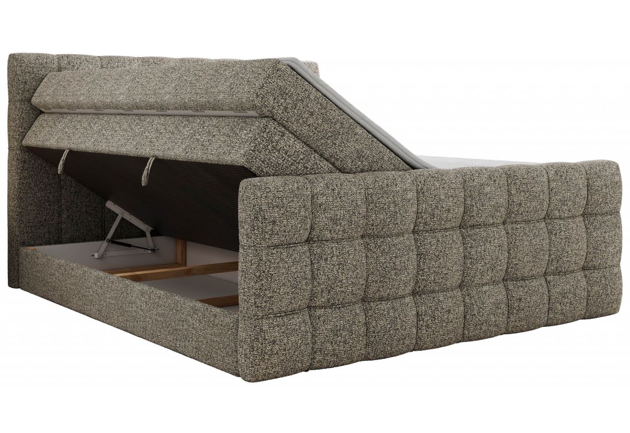 Łóżko kontynentalne - ALTIVO KING DUO - 200x200 - H3 - szary, struktura
