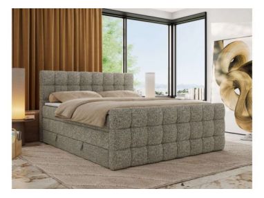 Łóżko kontynentalne - ALTIVO KING DUO - 200x200 - H4 - szary, struktura