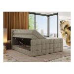 Łóżko kontynentalne - ALTIVO KING DUO - 160x200 - H3 - ciemnobeżowy, struktura