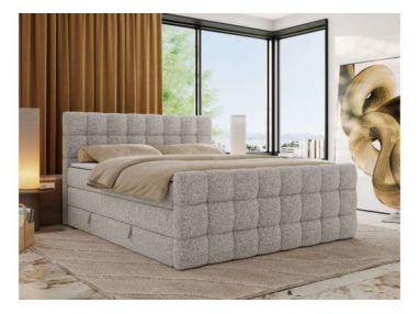 Łóżko kontynentalne - ALTIVO KING DUO - 160x200 - H3 - jasnoszary, struktura