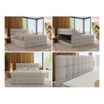Łóżko kontynentalne - ALTIVO KING DUO - 160x200 - H3 - jasnoszary, struktura