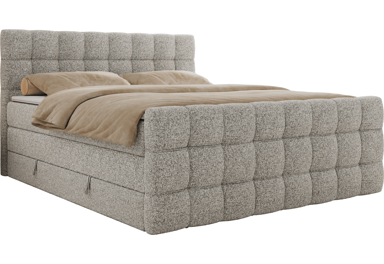 Łóżko kontynentalne - ALTIVO KING DUO - 180x200 - H3 - jasnoszary, struktura