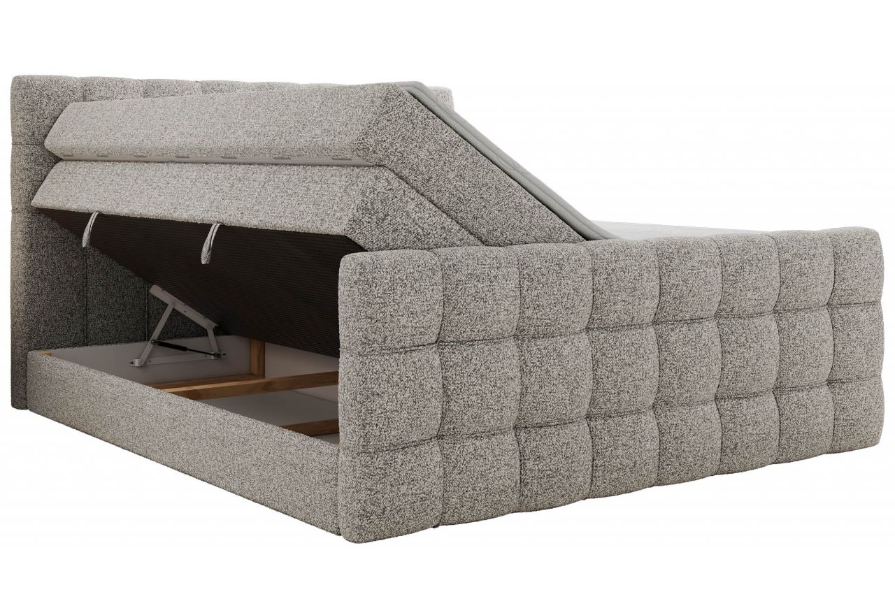 Łóżko kontynentalne - ALTIVO KING DUO - 180x200 - H3 - jasnoszary, struktura
