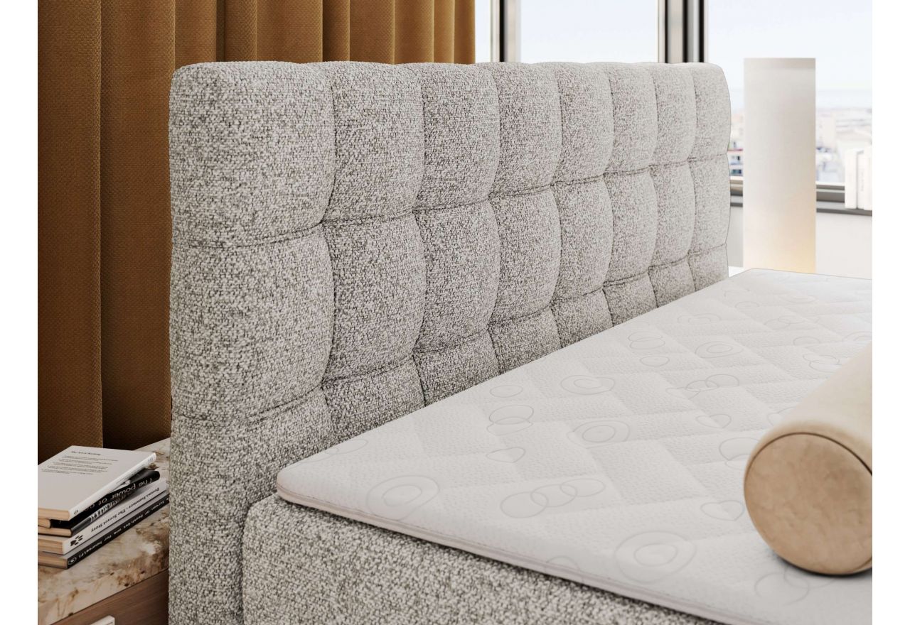 Łóżko kontynentalne - ALTIVO KING DUO - 200x200 - H3 - jasnoszary, struktura