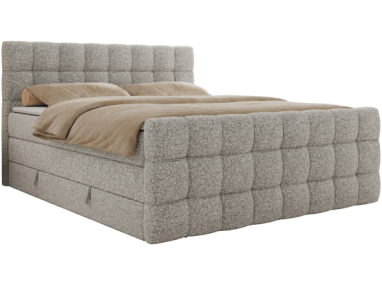 Łóżko kontynentalne - ALTIVO KING DUO - 180x200 - H4 - jasnoszary, struktura