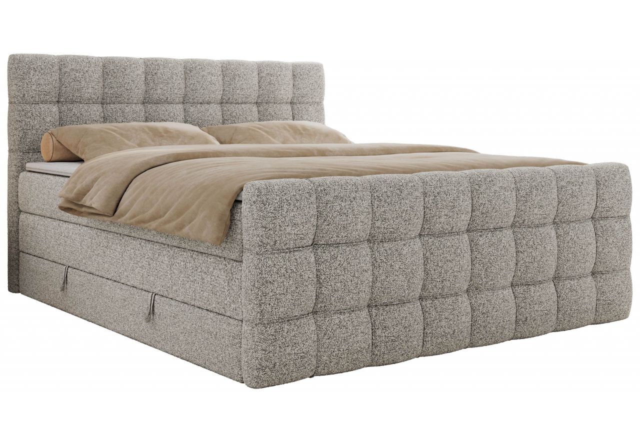 Łóżko kontynentalne - ALTIVO KING DUO - 200x200 - H4 - jasnoszary, struktura