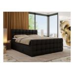 Łóżko kontynentalne - ALTIVO KING DUO - 160x200 - H3 - czarny, ekoskóra