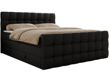 Łóżko kontynentalne - ALTIVO KING DUO - 200x200 - H3 - czarny, ekoskóra