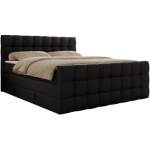 Łóżko kontynentalne - ALTIVO KING DUO - 120x200 - H4 - czarny, ekoskóra