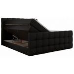 Łóżko kontynentalne - ALTIVO KING DUO - 180x200 - H4 - czarny, ekoskóra