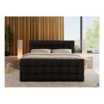 Łóżko kontynentalne - ALTIVO KING DUO - 200x200 - H4 - czarny, ekoskóra