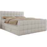 Łóżko kontynentalne - ALTIVO KING DUO - 160x200 - H3 - biały, ekoskóra