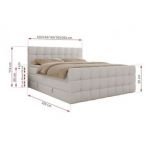 Łóżko kontynentalne - ALTIVO KING DUO - 160x200 - H3 - biały, ekoskóra