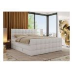 Łóżko kontynentalne - ALTIVO KING DUO - 200x200 - H3 - biały, ekoskóra