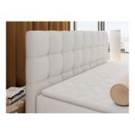 Łóżko kontynentalne - ALTIVO KING DUO - 200x200 - H4 - biały, ekoskóra