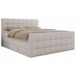 Łóżko kontynentalne - ALTIVO KING DUO - 200x200 - H4 - biały, ekoskóra