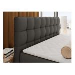 Łóżko kontynentalne - ALTIVO KING DUO - 180x200 - H3 - szary, ekoskóra