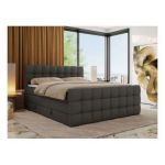 Łóżko kontynentalne - ALTIVO KING DUO - 120x200 - H4 - szary, ekoskóra