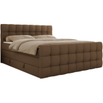 Łóżko kontynentalne - ALTIVO KING DUO - 160x200 - H3 - brązowy, ekoskóra