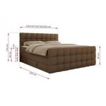 Łóżko kontynentalne - ALTIVO KING DUO - 160x200 - H3 - brązowy, ekoskóra