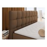 Łóżko kontynentalne - ALTIVO KING DUO - 160x200 - H3 - brązowy, ekoskóra